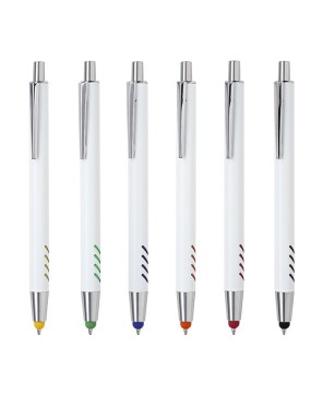 Bolígrafo de aluminio blanco Forli.