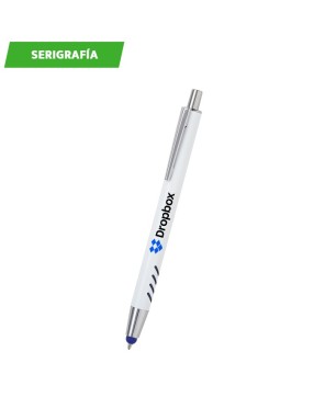 Bolígrafo de aluminio blanco Forli.