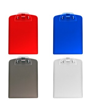 Tabla de plástico con clip para documentos.