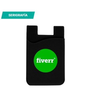 Porta tarjetas para celular.