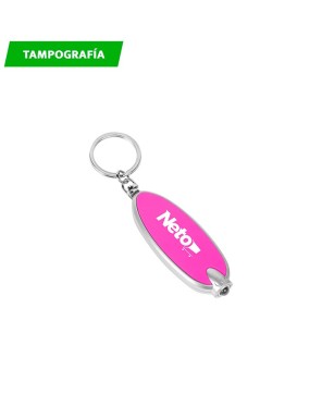 Llavero de plástico con luz led.