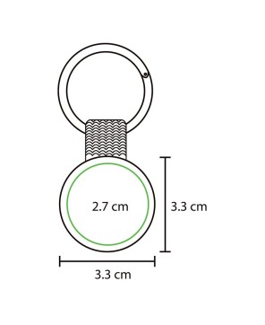 Llavero redondo metálico.