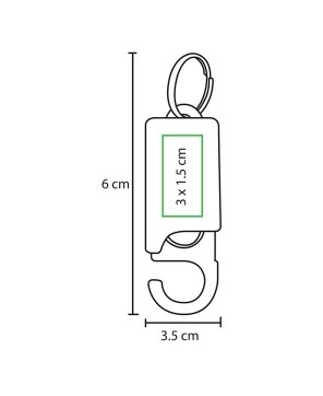 Llavero de plástico con gancho.