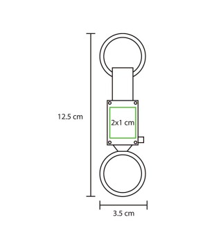 Llavero en aleación de zinc Detroit.